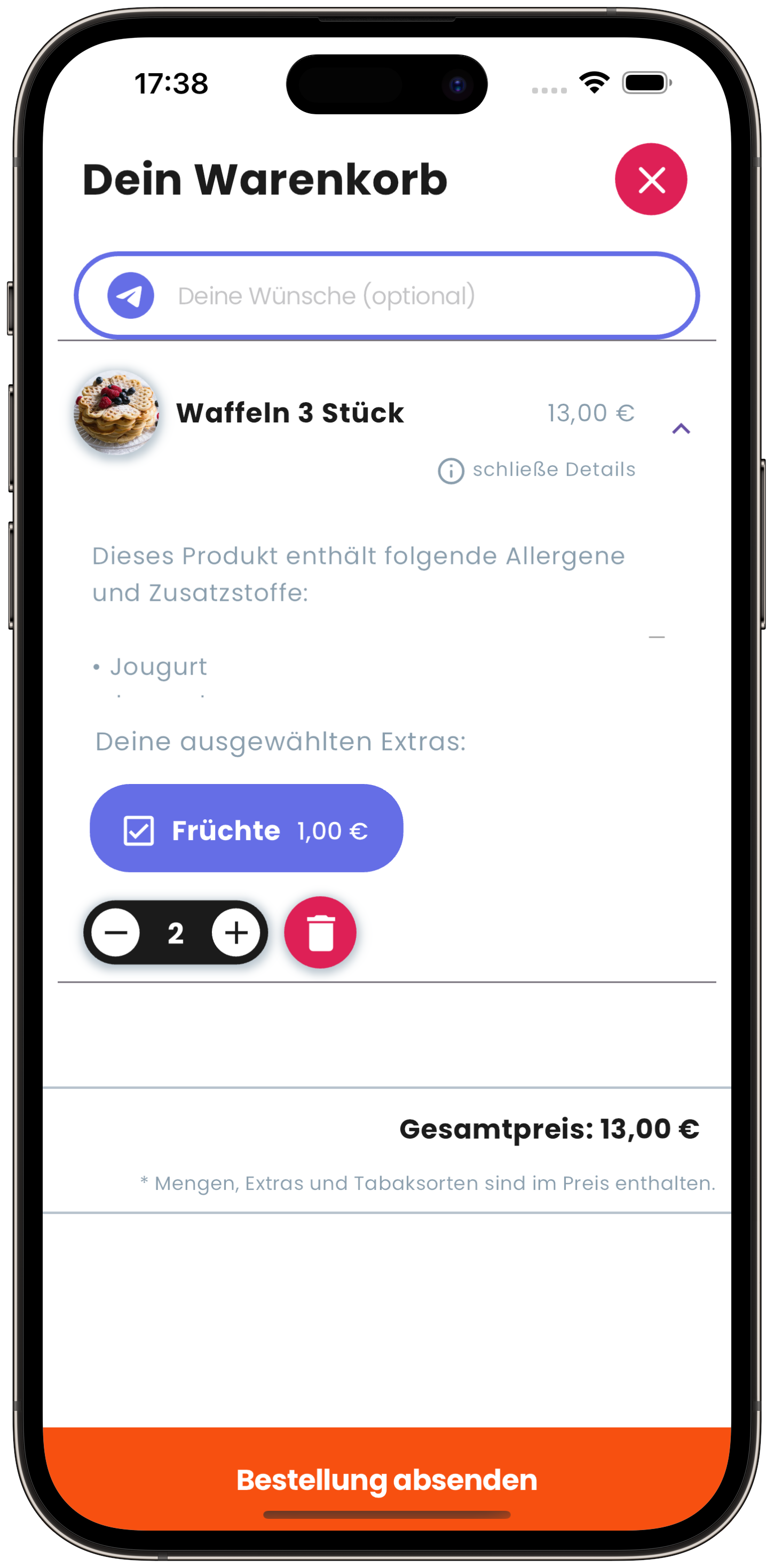 Flavo App auf dem iPhone